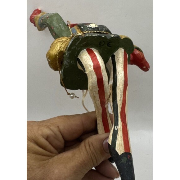 2 VTG HOFH Lord A Leaping Piper Piping Wooden Ornaments 12 Days Of Christmas - Picture 10 of 13